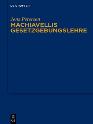 cover image of Machiavellis Gesetzgebungslehre